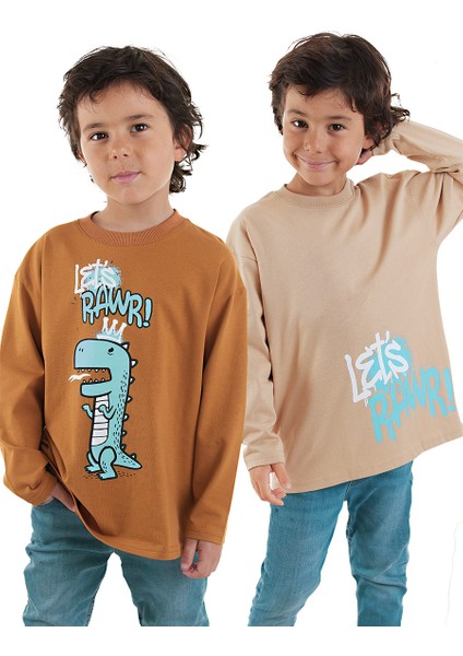 Let's Rawr Erkek Çocuk 2'li Paket T-Shirt
