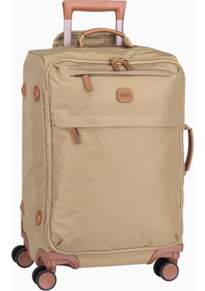 Bric's X-Travel 55 cm Kabin Boy Trolley Hafif, Deri Detaylı ve Şık Seyahat Valizi