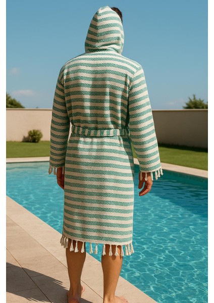 Kapüşonlu Pamuk Dokuma Unisex Bornoz Peştemal fiyatları