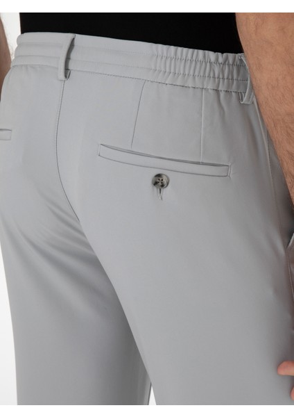 Erkek Açık Gri Slim Fit Beli Bağcıklı Esnek Klasik Pantolon 50310507-VR001 indirimleri