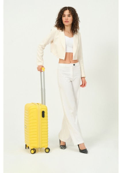 Unisex Sarı Kabin Boy Küçük Silikon Kırılmaz Pp Valiz modelleri