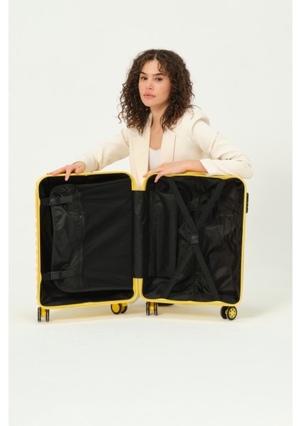 Unisex Sarı Kabin Boy Küçük Silikon Kırılmaz Pp Valiz fırsatları