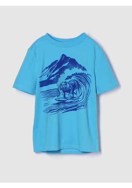Erkek Çocuk Açık Mavi Grafik Baskılı T-Shirt fiyatları