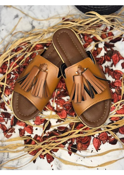 Püsküllü Terlik Yumuşak Taban