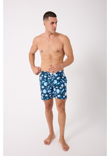 Desenli Erkek Deniz Yüzme Şortu Fileli Cepli DMN105003 modelleri