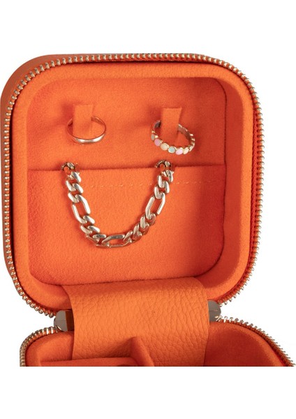 Gerçek Deri Seyahat Boy Takı Organizer Kutusu, Mücevher Aksesuar Çantası, Küpe Kolye Yüzük Düzenleyici indirimleri