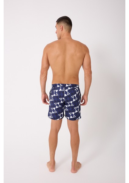 Desenli Erkek Deniz Yüzme Şortu Fileli Cepli DMN105003 modelleri