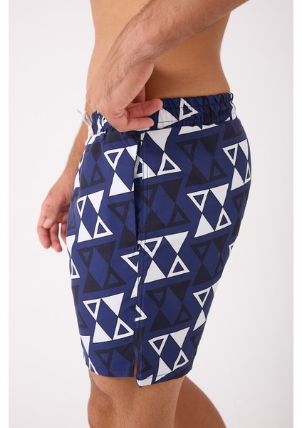 Desenli Erkek Deniz Yüzme Şortu Fileli Cepli DMN105003 fırsatları