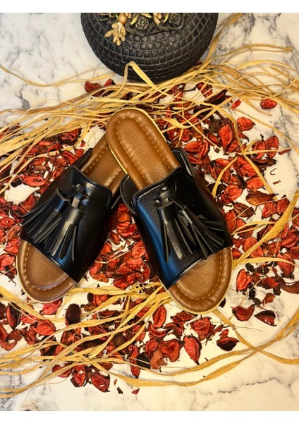 Püsküllü Terlik Yumuşak Taban