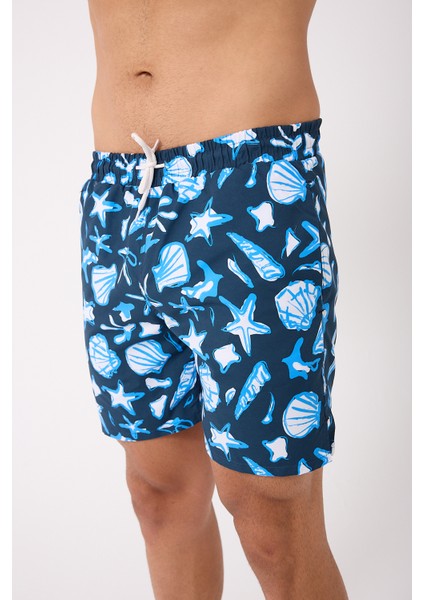 Desenli Erkek Deniz Yüzme Şortu Fileli Cepli DMN105003 indirimleri