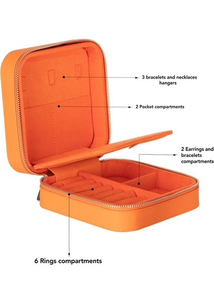 Gerçek Deri Seyahat Boy Takı Organizer Kutusu, Mücevher Aksesuar Çantası, Küpe Kolye Yüzük Düzenleyici fırsatları