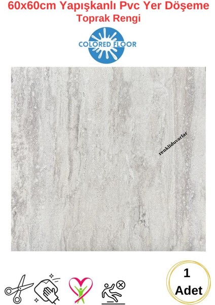 Kendinden Yapışkanlı Yer Zemin ve Duvar Kaplama Paneli Arkası Kauçuklu 60X60CM Floor Pvc Panel 607 fırsatları