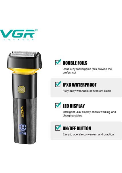 V-355 Pro 3D Yüzen Islak Kuru Elektrikli Tıraş Makinesi