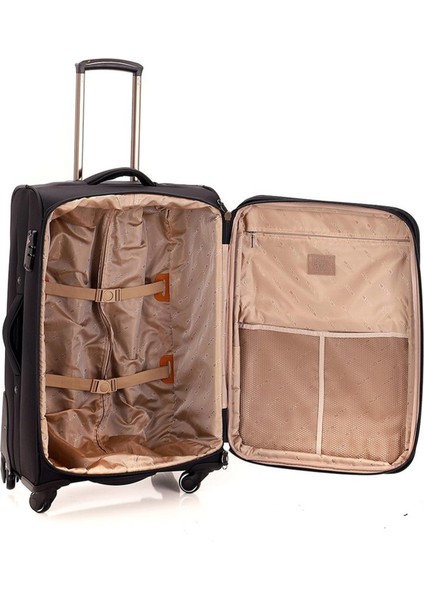 Lüx Kumaş Büyük Boy Valiz V117 - Siyah indirimleri