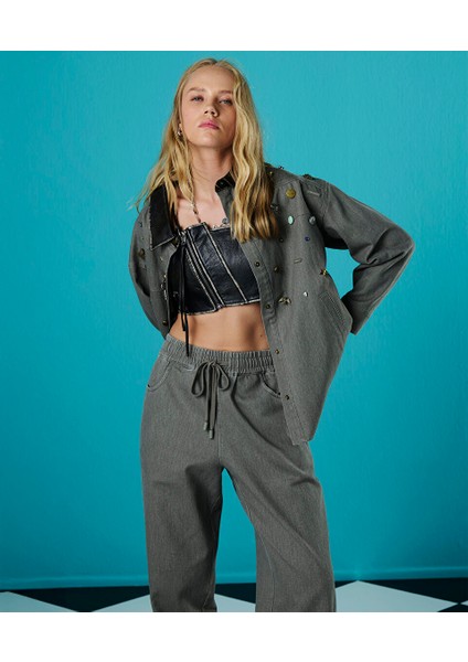 Karma Aksesuarlı Oversıze Ceket TW6250005049AA2