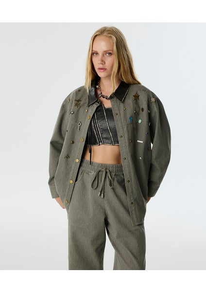 Karma Aksesuarlı Oversıze Ceket TW6250005049AA2 fiyatları