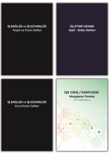 Iş Sağlığı Güvenliği Kurul Karar, Tespit Öneri, Işe Giriş Muayene ve Gelir Gider Defteri