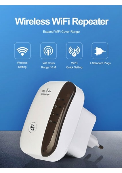 Wifi Sinyal Dağıtıcı 300 Mbps Kablosuz Genişletici -2.4g Wi-Fi Ethernet Portlu-Mini Repeater fırsatları