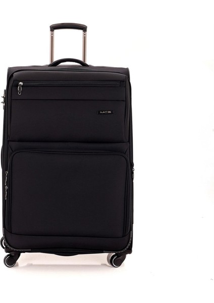 Lüx Kumaş Orta Boy Valiz V117 - Siyah