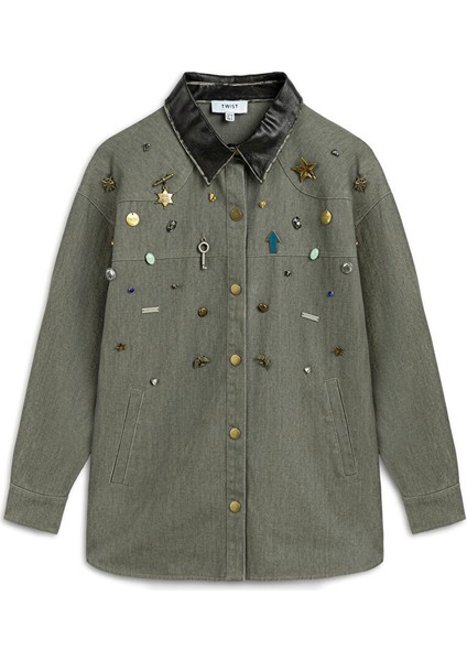 Karma Aksesuarlı Oversıze Ceket TW6250005049AA2 indirimleri