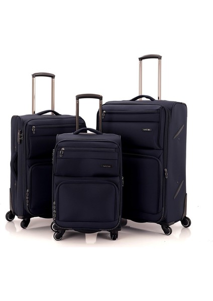 Lüx Kumaş Orta Boy Valiz V117 - Lacivert fiyatları
