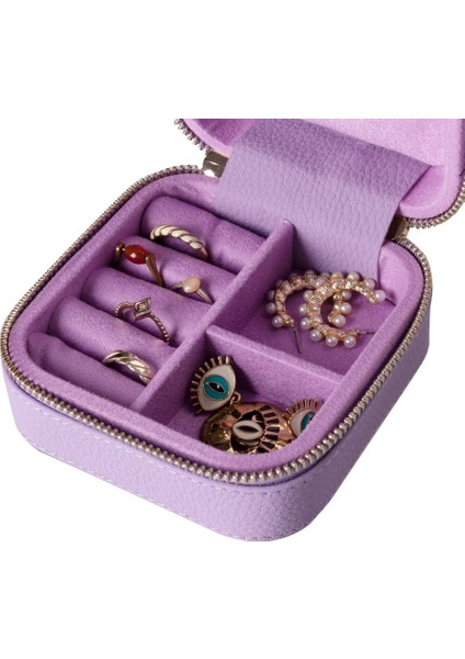 Gerçek Deri Seyahat Boy Takı Organizer Kutusu, Mücevher Aksesuar Çantası, Küpe Kolye Yüzük Düzenleyici fırsatları