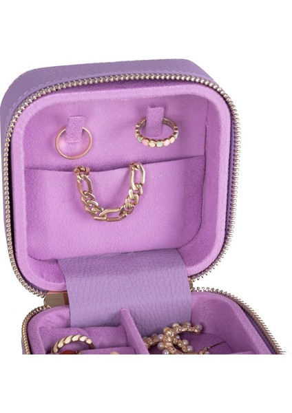 Gerçek Deri Seyahat Boy Takı Organizer Kutusu, Mücevher Aksesuar Çantası, Küpe Kolye Yüzük Düzenleyici indirimleri