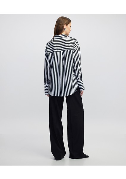 Çizgi Desen Düşük Omuz Gömlek IW6250025093001 fırsatları