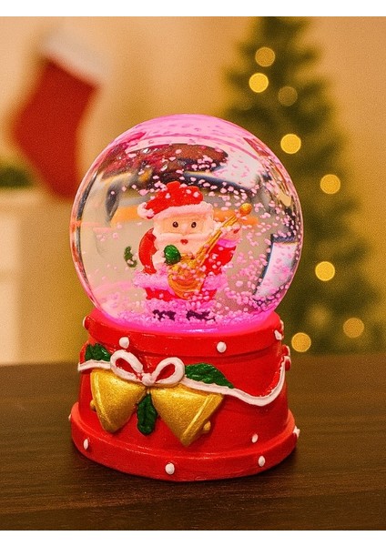 2026 Yılbaşı Temalı LED Işıklı Gitar Çalan Noel Baba Kar Küresi 9 cm Orta Boy Yeni Yıl Süsü - 48 fiyatları