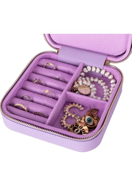 Gerçek Deri Seyahat Boy Takı Organizer Kutusu, Mücevher Aksesuar Çantası, Küpe Kolye Yüzük Düzenleyici fırsatları
