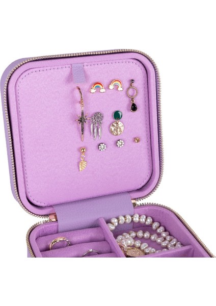 Gerçek Deri Seyahat Boy Takı Organizer Kutusu, Mücevher Aksesuar Çantası, Küpe Kolye Yüzük Düzenleyici indirimleri