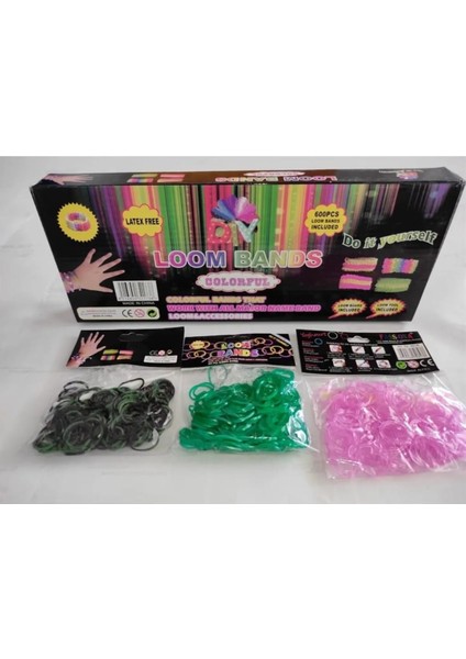 Loombands Dıy Toys Eğitici Takı Bileklik Yapma Seti(600 adet karışık renkli lastik içerir)
