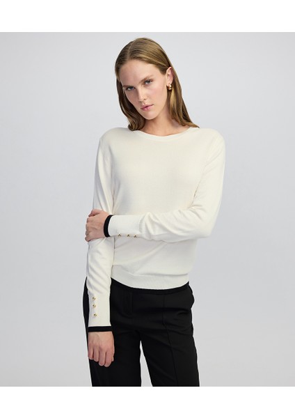 Düğme Aksesuarlı Colorblock Triko IW6250050360018 fiyatları