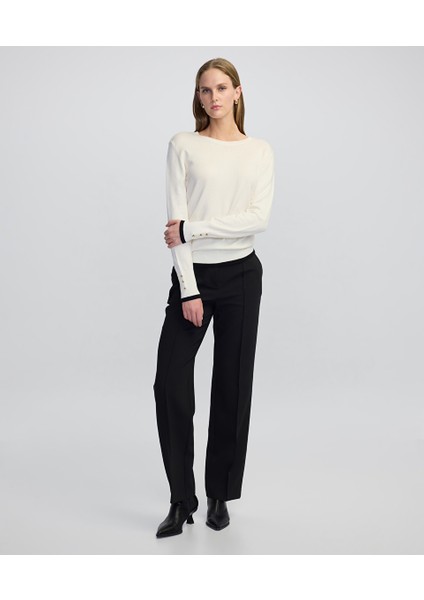 Düğme Aksesuarlı Colorblock Triko IW6250050360018 modelleri