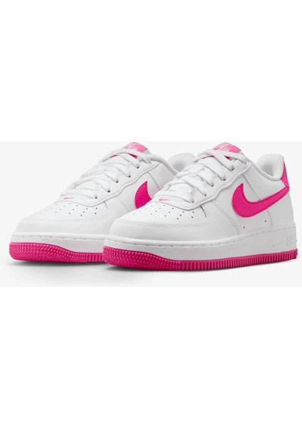 Air Force 1 SS25 (Gs) Unisex White Leather Shoes Beyaz Pembe Deri Spor Ayakkabı FV5948-102