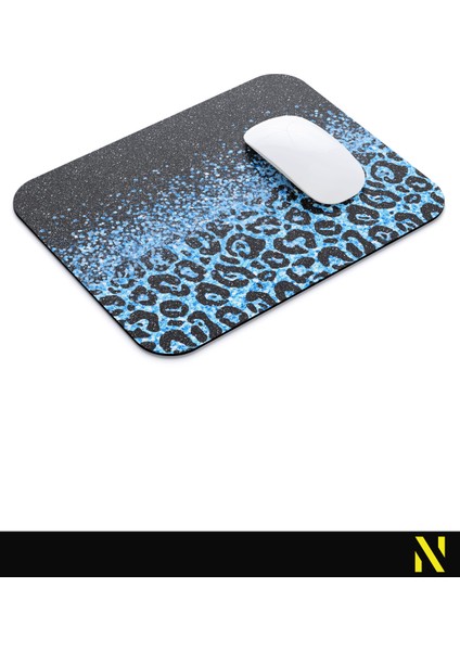 Siyah Zemin Üzerine Mavi Renkli Leopar Desenli Mouse Pad 23x19 cm – Ergonomik Kaymaz Tabanlı Şık Tasarım – Ev, Ofis, Gamer ve Öğrenci Kullanımına Uygun Dayanıklı Fare Altlığı Mousepad modelleri
