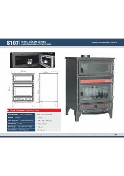 S107 Fırınlı Döküm Şömine Soba fırsatları