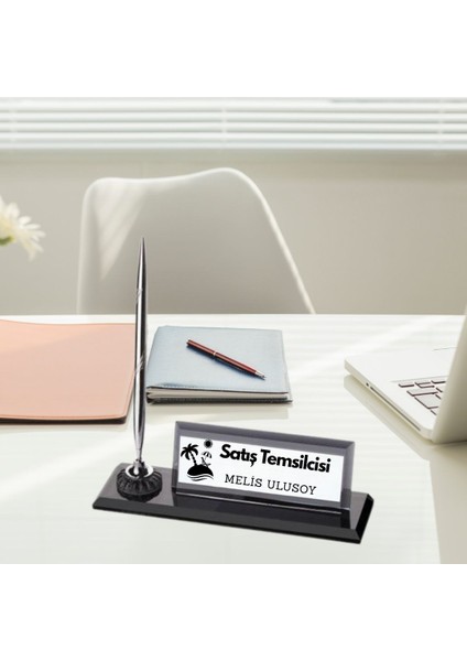 Kurumsal Firmalara Özel Logolu Masa Üstü Isimlik | Kalemli Kristal Tasarım fiyatları
