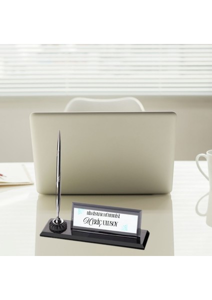 Yazılımcılara Özel Logolu Masa Üstü Isimlik | Kalemli Kristal Tasarım modelleri