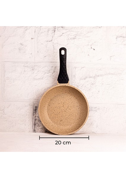 Best Chef 3'lü Döküm Tava Seti Granit Kaplama Vizon Renk 20-24-28 cm modelleri