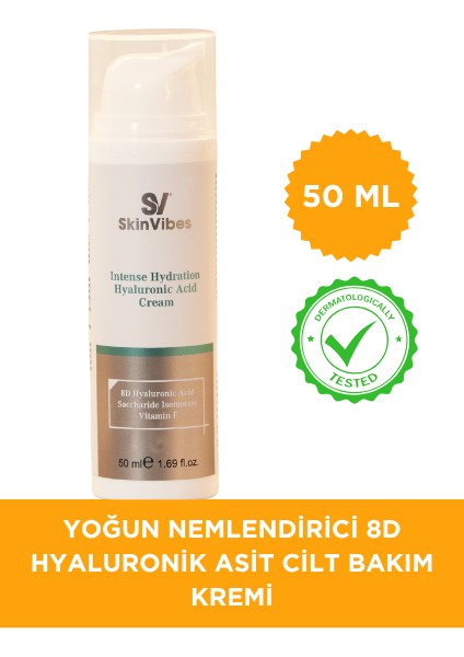 Yoğun Nemlendirici 8D Hyaluronik Asit Cilt Bakım Kremi 50 ml