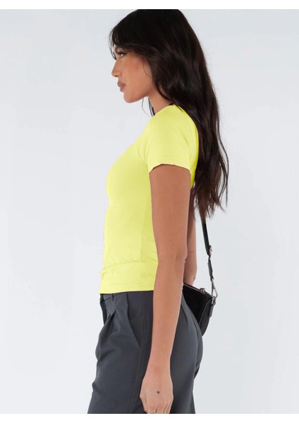 Bisiklet Yaka Basic Kısa Kollu Esnek Body indirimleri