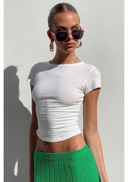 Bisiklet Yaka Basic Kısa Kollu Esnek Body fiyatları