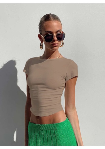 Bisiklet Yaka Basic Kısa Kollu Esnek Body