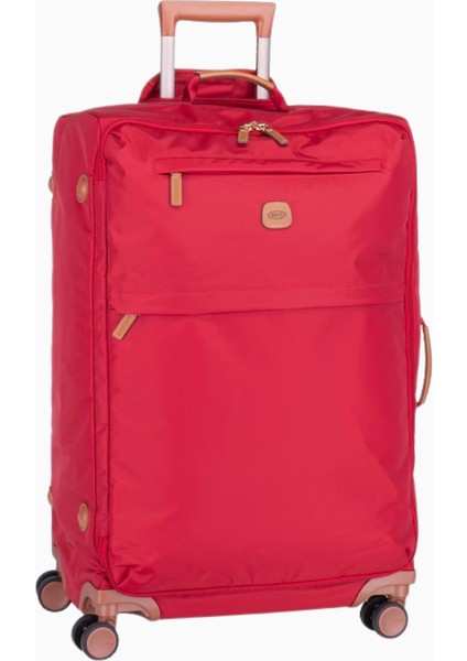 Brıc's X-Travel 71 cm Parlak Geri Dönüştürülmüş Naylon ve Deri Detaylı Lüks Seyahat Valizi