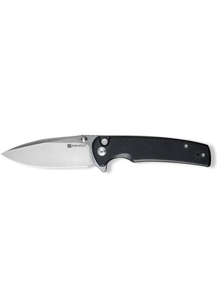 Sachse Flipper & Button Lock & Thumb Stud Knife G10 Black Handle Çakı