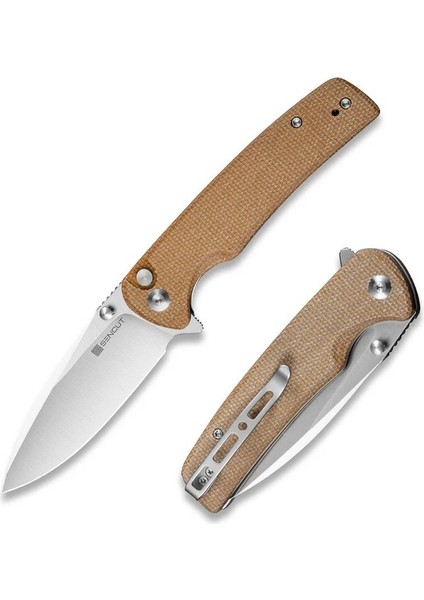 Sachse Flipper & Button Lock & Thumb Stud Knife Micarta Handle Çakı fiyatları