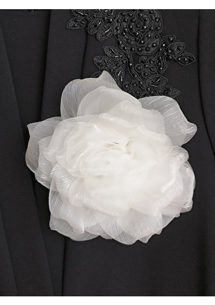 Broş/şifon Kumaş Çiçek Broş/iğneli Broş (18 Cm)