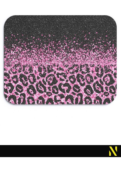 Siyah Zemin Üzerine Pembe Renkli Leopar Desenli Mouse Pad 23X19 cm – Ergonomik Kaymaz Tabanlı, Minimal ve Modern Tasarım – Ofis, Ev, Öğrenci, Gamer Kullanımı Için Uygun Şık Mousepad