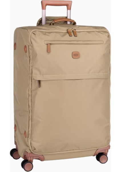 Brıc's X-Travel 71 cm Parlak Geri Dönüştürülmüş Naylon ve Deri Detaylı Lüks Seyahat Valizi